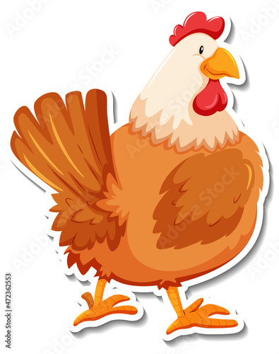 Chicken animal farm animal cartoon sticker