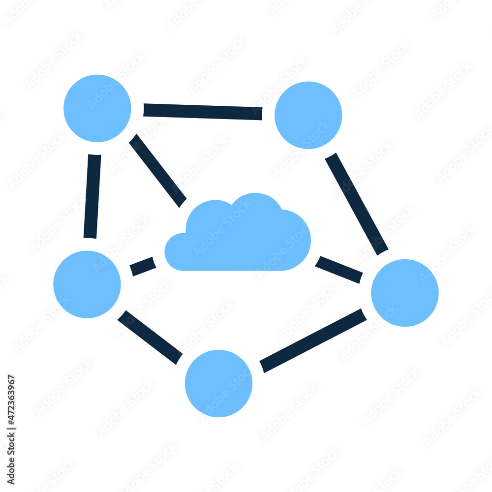 Cloud computing, connection, network icon. Editable vector graphics. Cloud computing, connection, network icon. Editable vector graphics.