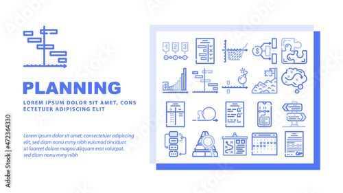 Planning Startup Project Strategy Landing Web Page Header Banner Template Vector Check List With Task And Calendar With Deadline Date For Planning Goal, Success Achievement And Financial Illustration