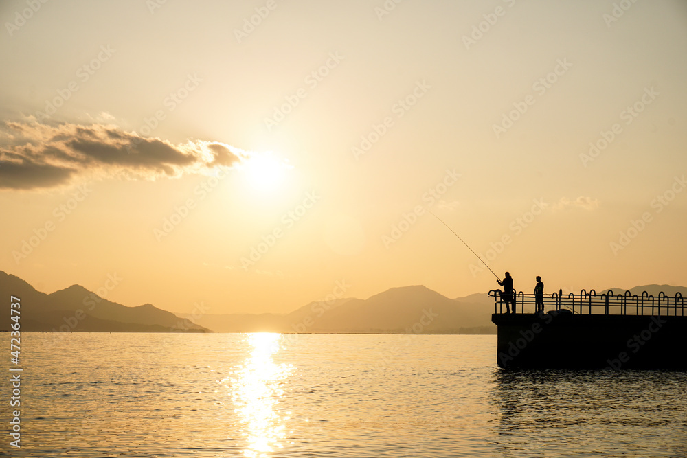 fishing on evening
