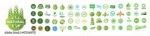 A set of vector logos Natural on a white background