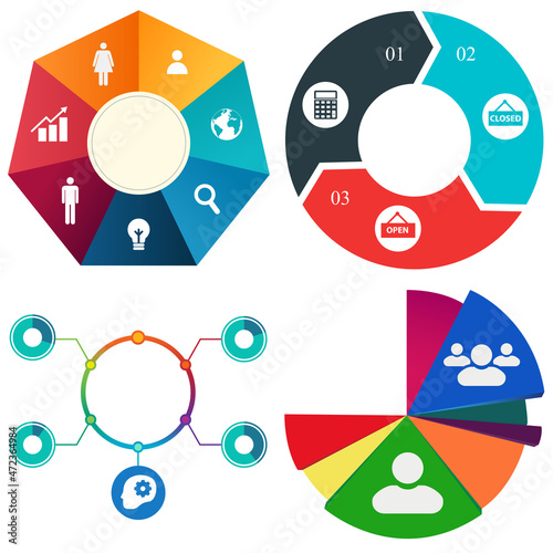 Business infographics. Set of pie chart	