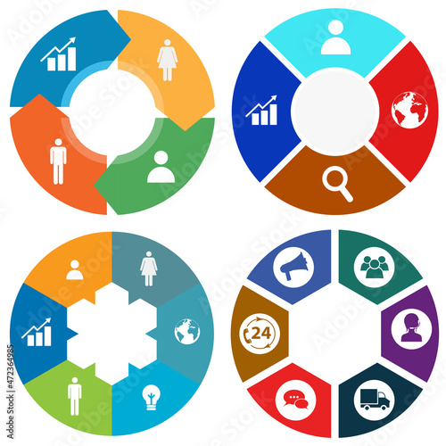 Business infographics. Set of pie chart	