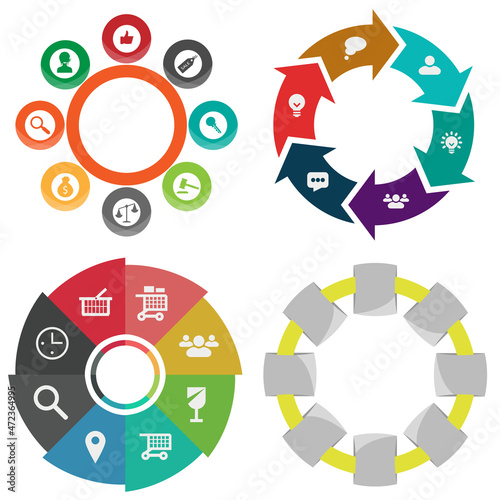 Business infographics. Set of pie chart	
