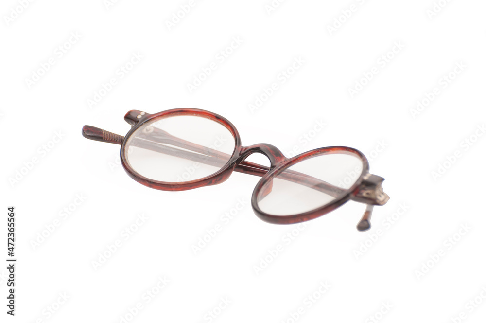old fashioned glasses on white background old fashioned glasses on white background