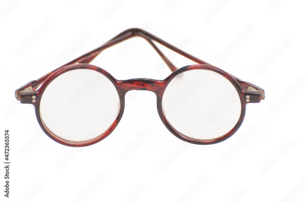 old fashioned glasses on white background old fashioned glasses on white background