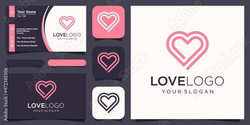 heart symbol logo icon design template elements