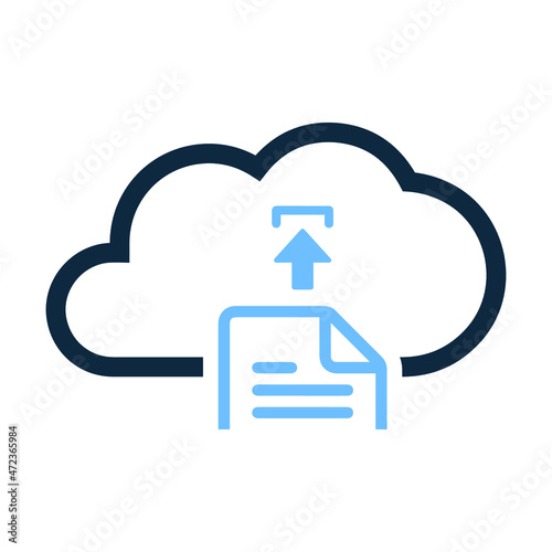Document, file, cloud, upload icon. Editable vector graphics.