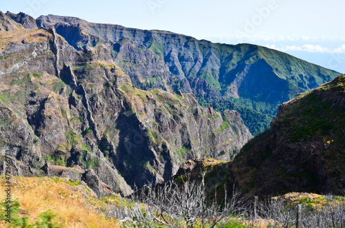 Amazing mountains and blue skies of Madeira