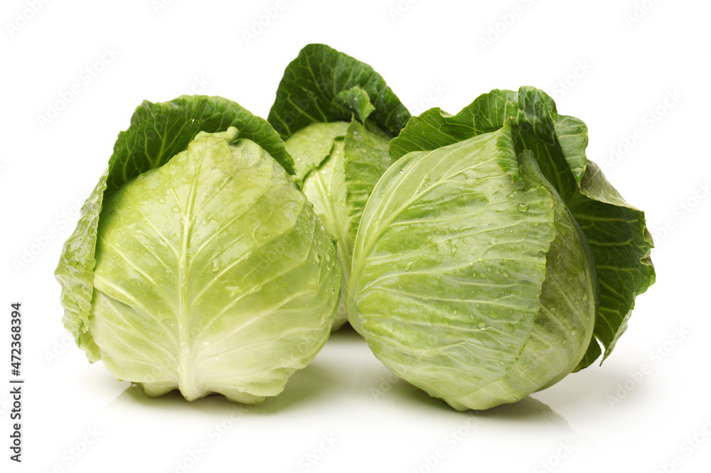Fototapeta premium Green cabbage isolated on white background