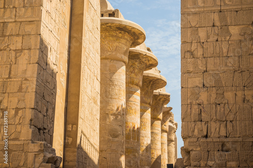 Anscient Temple of Karnak in Luxor - Ruined Thebes Egypt. Huge c photo