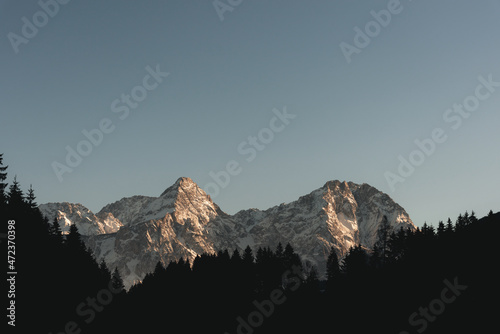 View to a famous german mountain - Zugspitze