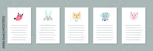 Collection of printable sheets with cute pets