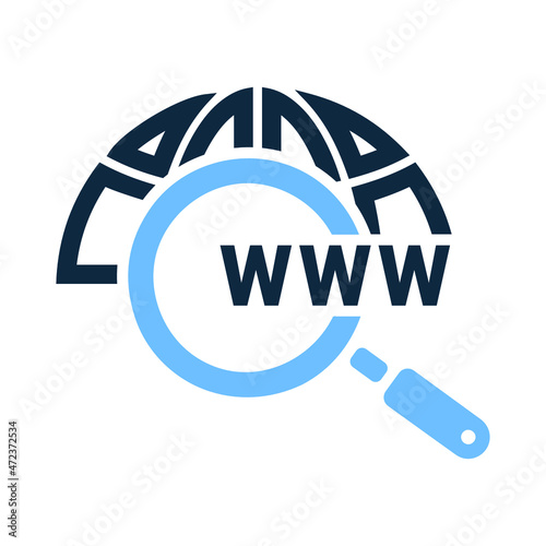 Domain search, search engine icon. Simple vector design.
