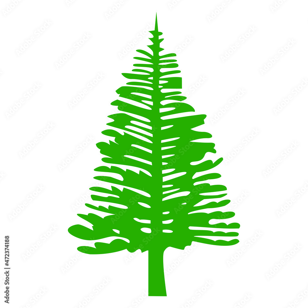 Christmas Tree greeting card background. Green Color Tree Isolated Vector Christmas Tree greeting card background. Green Color Tree Isolated Vector