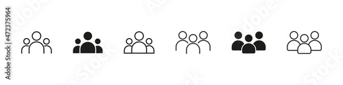 Group team icon set. Teamwork community membership vector sign. Social group symbol user crowd. Group multiple staff team isolated on white background. photo