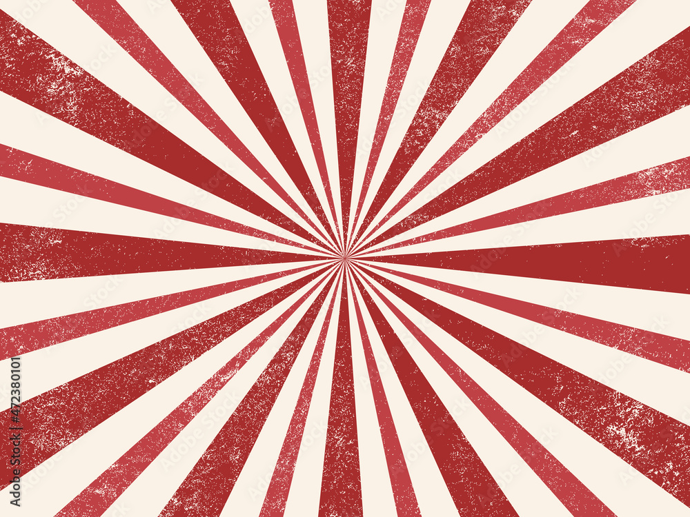Fototapeta premium Vintage red and white retro burst background 