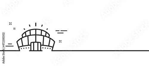 Arena stadium line icon. Competition building sign. Sport complex symbol. Minimal line illustration background. Arena stadium line icon pattern banner. White web template concept. Vector