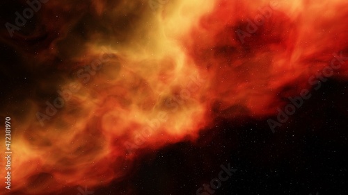 colorful space background with stars, nebula gas cloud in deep outer space, science fiction illustrarion 3d render 