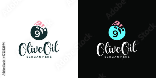 Letter 9 Olive Oil logo design