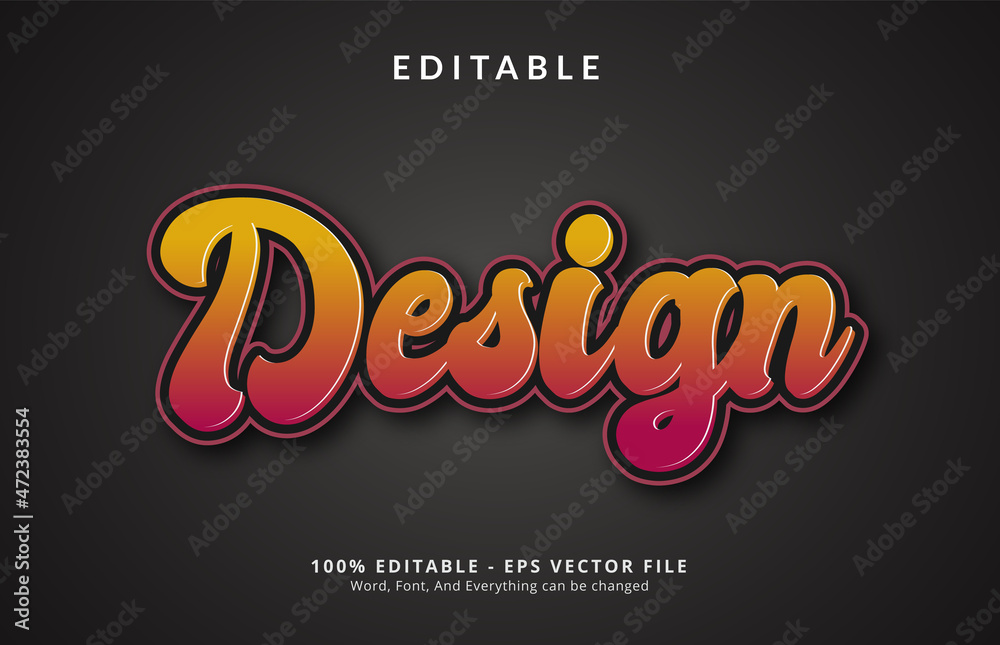 Editable text effect, Design text on business poster or fashion design