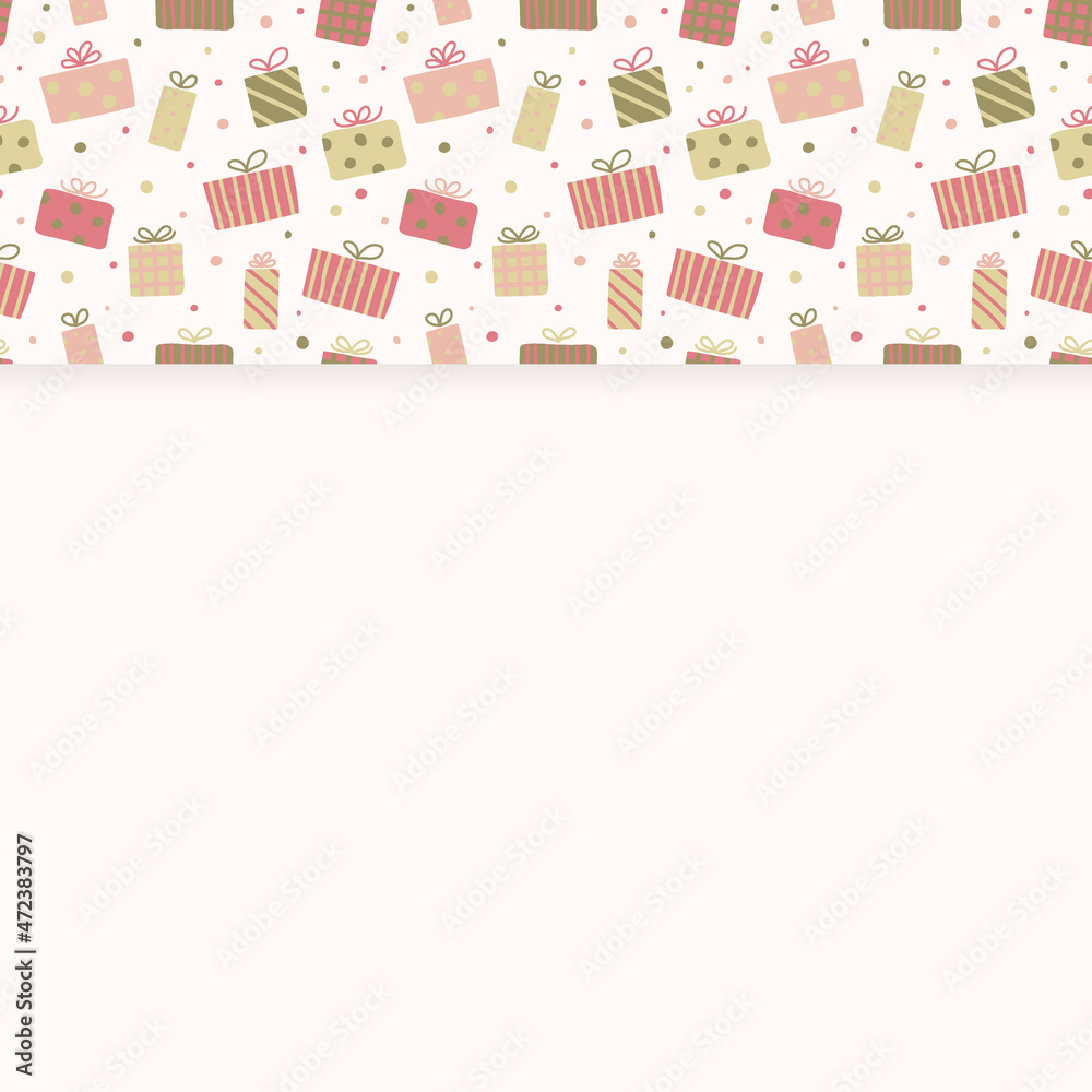 Concept of a Christmas background with hand drawn gift boxes. Vector Concept of a Christmas background with hand drawn gift boxes. Vector