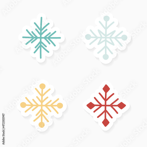 Hand drawn Christmas snowflakes. Set of icons. Vector