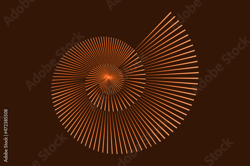Fotografia Geometric Nautilus shell icon. Flat vector illustration