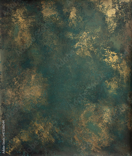 Old grange green gold background texture