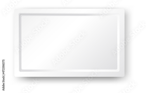 Isolated white rectangle plate