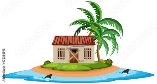 Old abandon building on the island