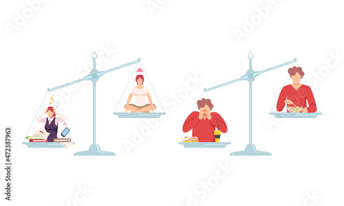 Outbalanced Scales with Different Things of Value Comparison Vector Set