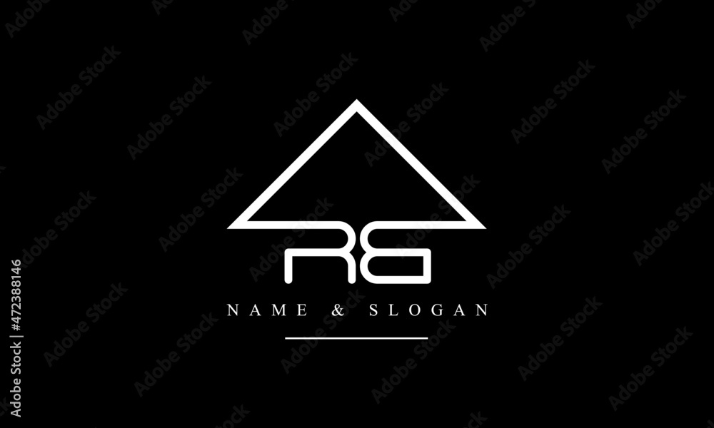 RB, BR, R, B abstract letters logo monogram - obrazy, fototapety, plakaty 