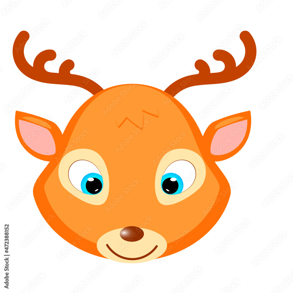 Cheerful face of a deer. vector Cheerful face of a deer. vector