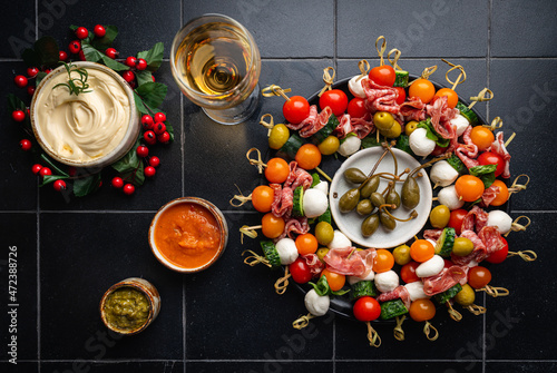 Canvas Print Appetizer and refreshment set