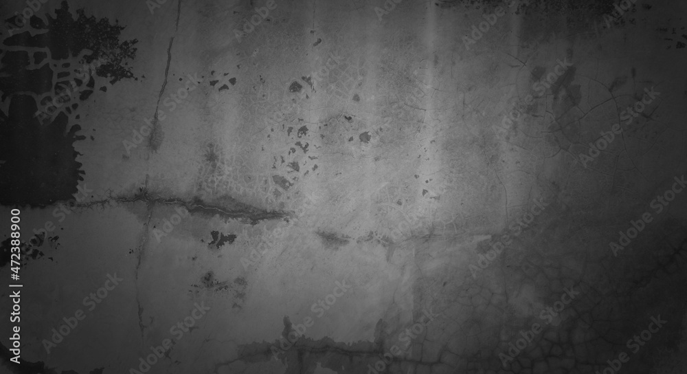 Texture of dark gray concrete wall, Texture of a grungy black concrete wall as background.