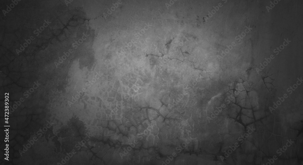 Fototapeta premium Texture of dark gray concrete wall, Texture of a grungy black concrete wall as background.