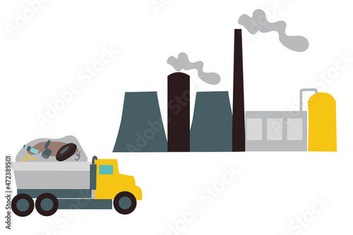 garbage truck going to incinerator 