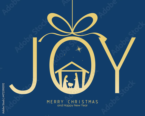 Flat design epiphany day. Nativity Scene portal
