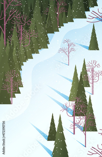 snowy mountains winter vacation ski resort concept beautiful landscape background vertical