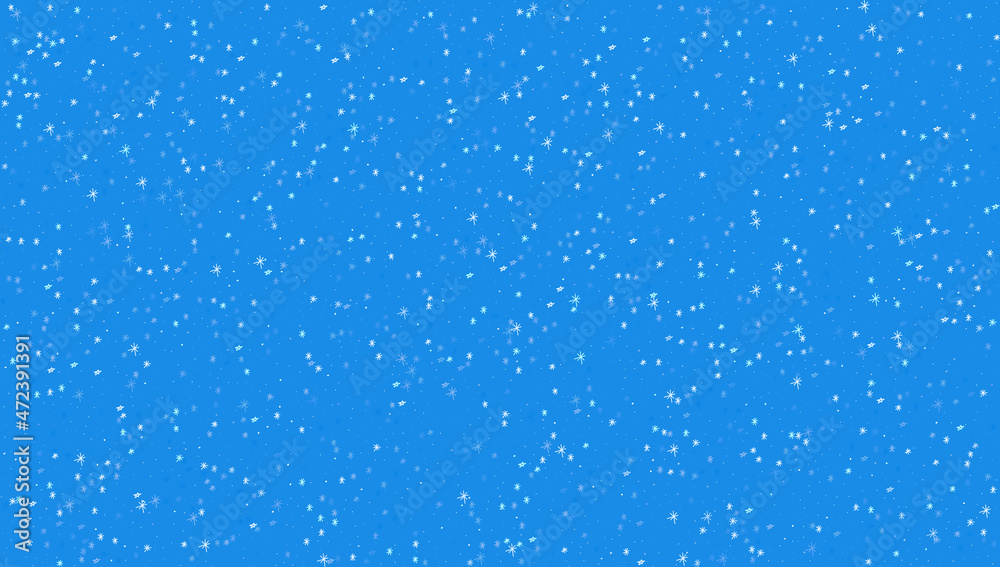 falling snowflakes in blue vector  background 