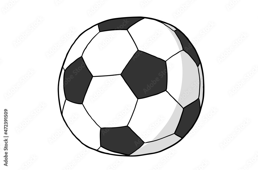 Fototapeta premium Runder Fußball als Cartoon Clipart Icon