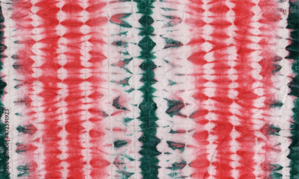 abstract red green tie-dye pattern background design. Stock Photo