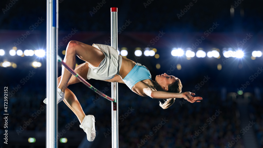 High Jump Championship Professional Female Athlete on World