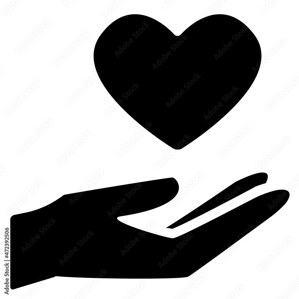 heart on hand icon heart on hand icon