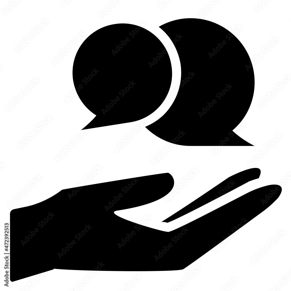 message on hand icon