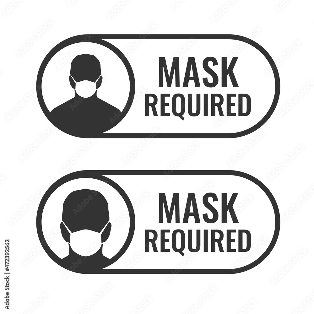 face mask required, no mask no entry sign Stock Vector Adobe Stock