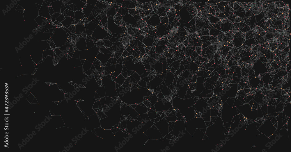 Fototapeta premium Abstract Low Polygon Mesh color Generative Art background illustration