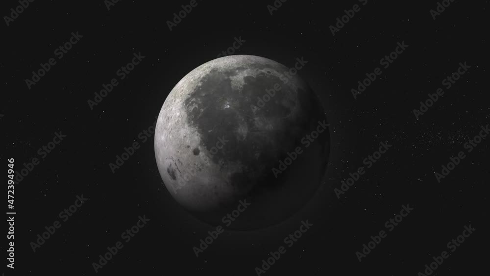 Earth's Moon in the Starry Sky of Solar System in Space. This image elements furnished by NASA. Earth's Moon in the Starry Sky of Solar System in Space. This image elements furnished by NASA.