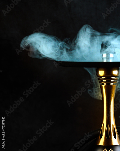 Black Background shisha with neon smoke